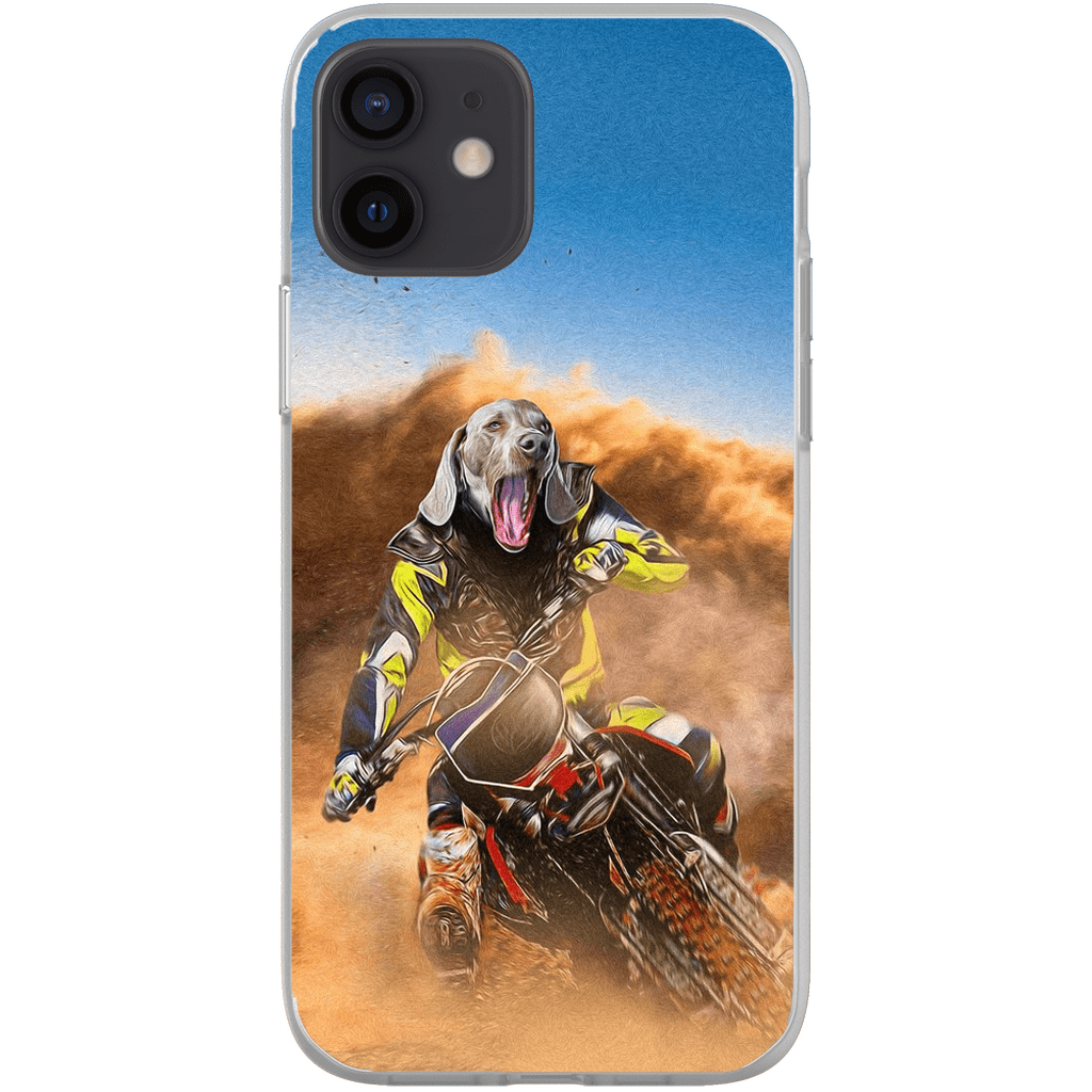 Funda para móvil personalizada &#39;El piloto de motocross&#39;