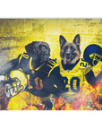 Manta personalizada para 2 mascotas 'Michigan Doggos'