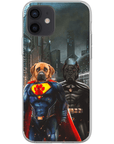 Funda personalizada para teléfono con 2 mascotas 'Superdog &amp; Batdog'