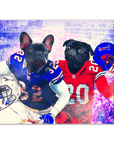 Póster Personalizado para 2 mascotas 'Buffalo Doggos'