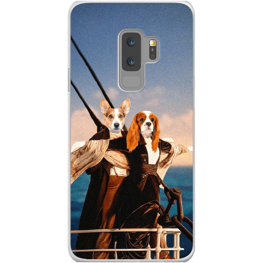 Funda personalizada para teléfono con 2 mascotas &#39;Titanic Doggos&#39;