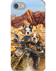 Funda personalizada para teléfono con 2 mascotas 'Dogati Riders'