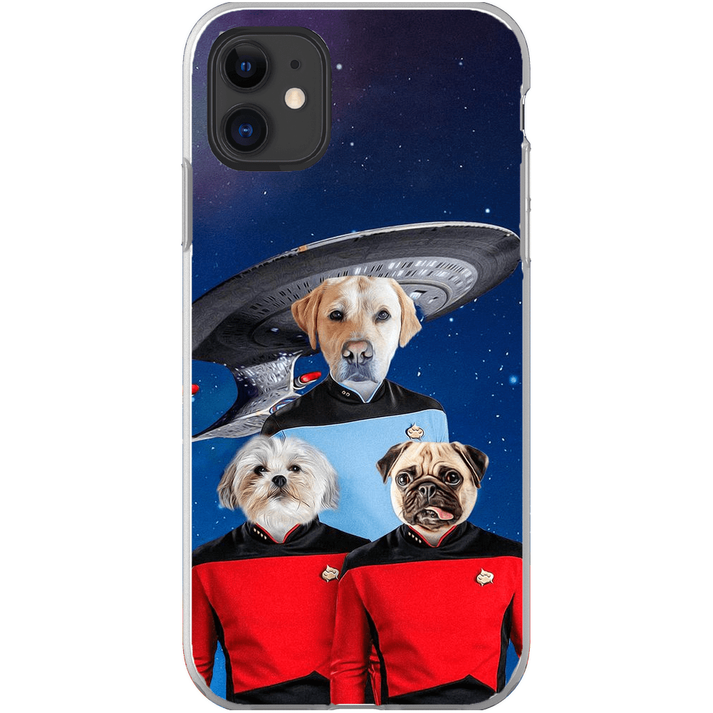 &#39;Doggo-Trek&#39; Funda personalizada para teléfono con 3 mascotas