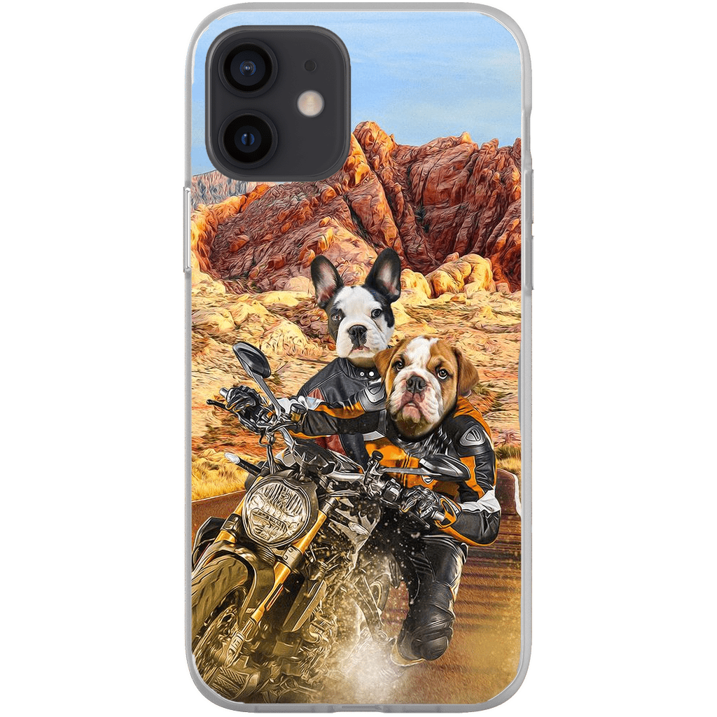 Funda personalizada para teléfono con 2 mascotas &#39;Dogati Riders&#39;