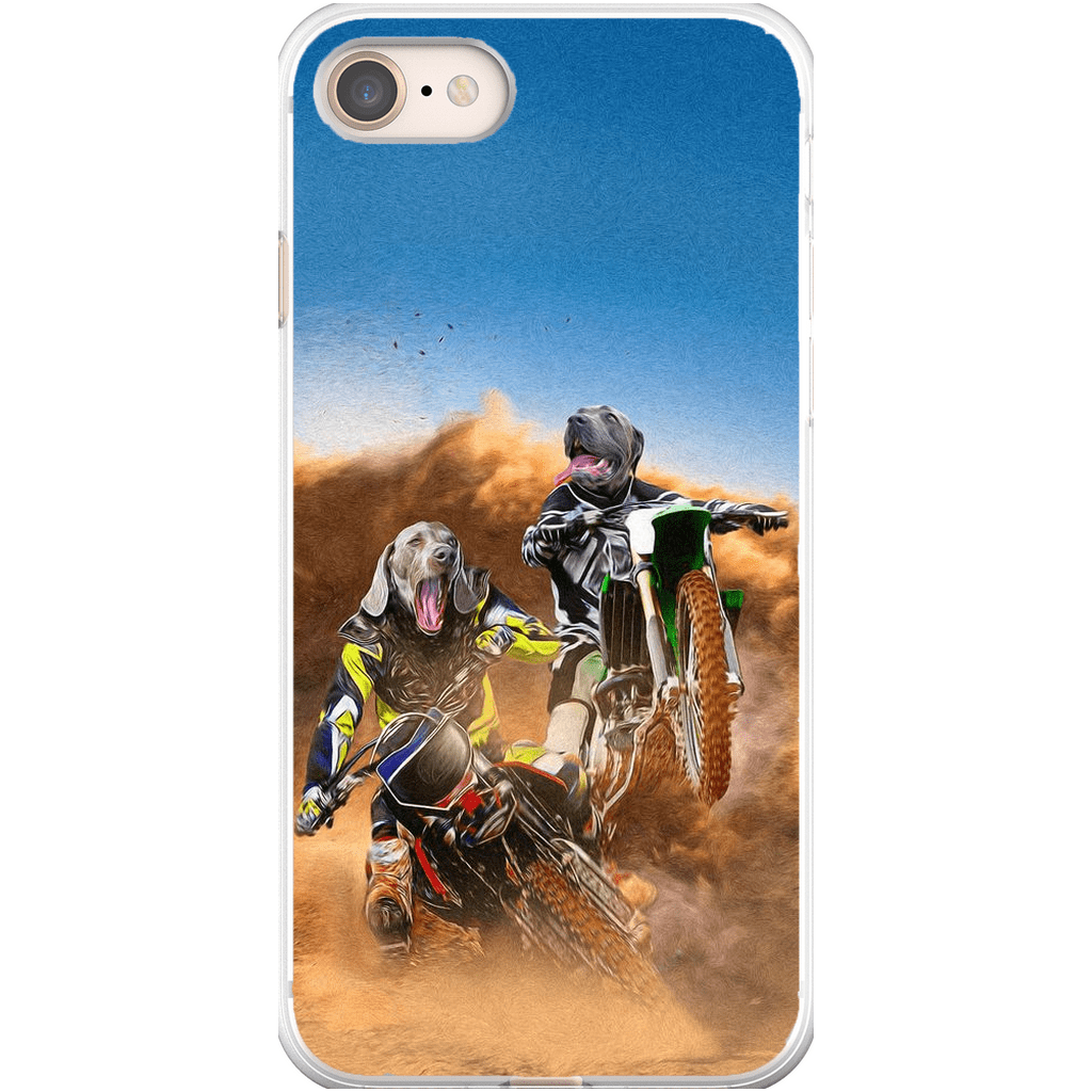 Funda personalizada para teléfono con 2 mascotas &#39;The Motocross Riders&#39;