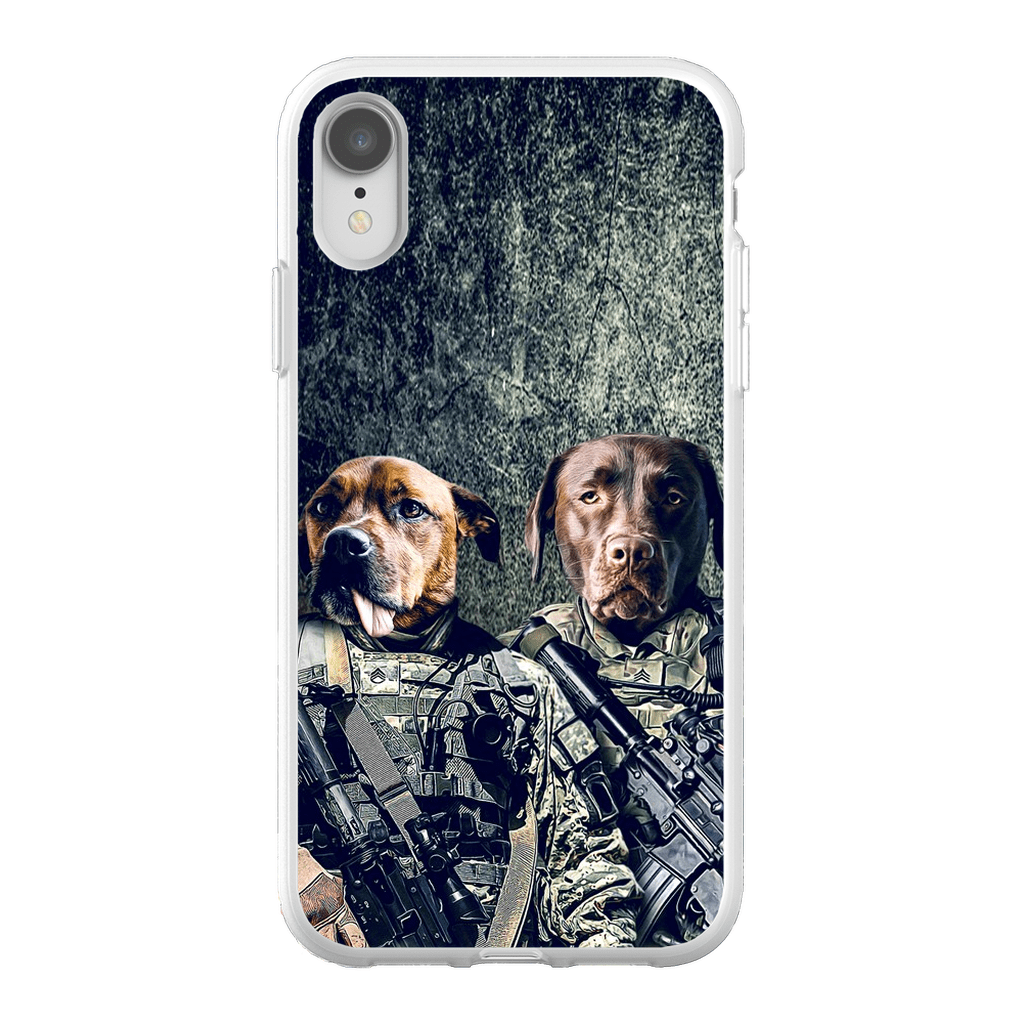 Funda personalizada para teléfono con 2 mascotas &#39;The Army Veterans&#39;