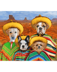 Lienzo de pie personalizado para 4 mascotas '4 Amigos'