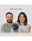 Rompecabezas personalizado moderno de mascotas y humanos