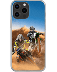 Funda personalizada para teléfono con 2 mascotas 'The Motocross Riders'