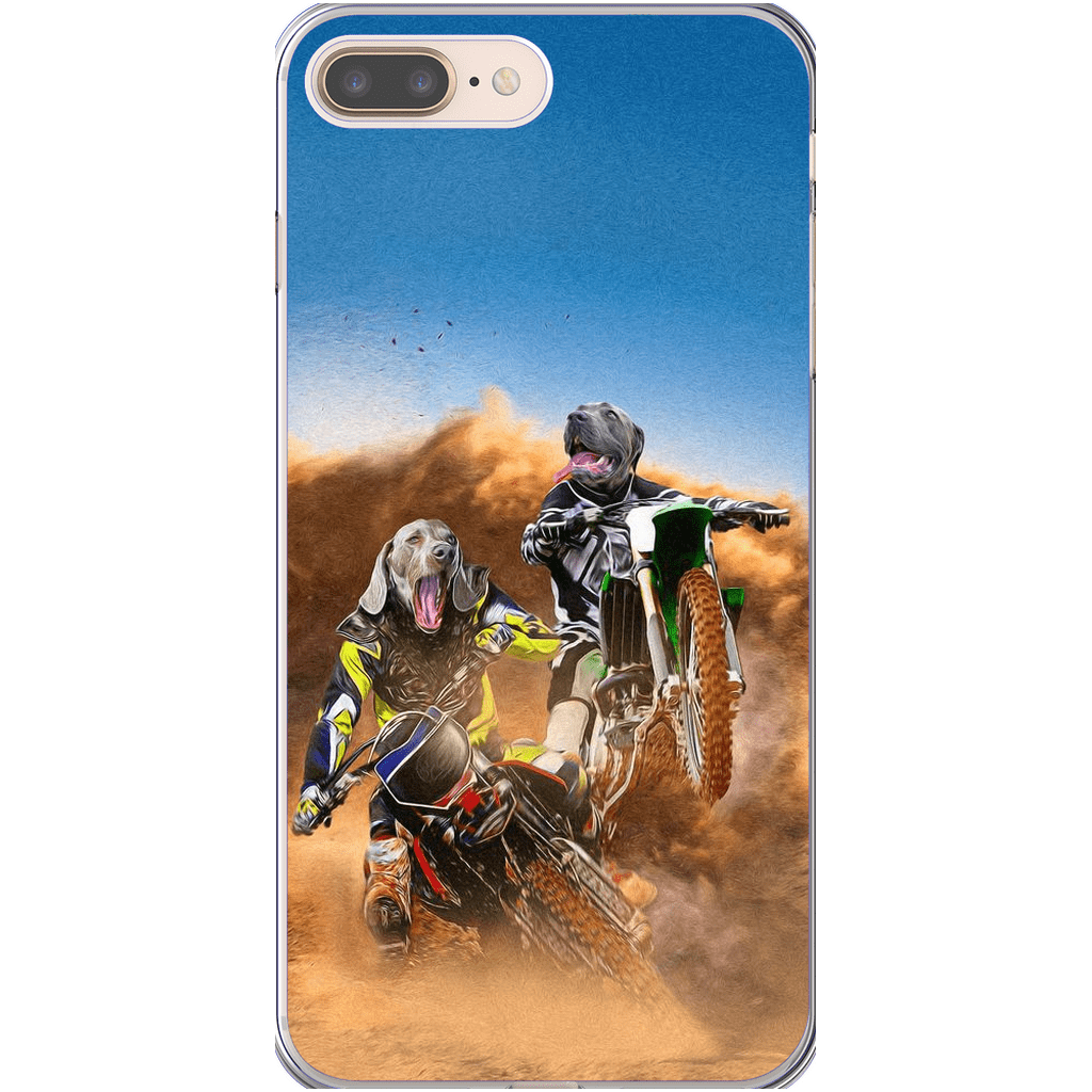 Funda personalizada para teléfono con 2 mascotas &#39;The Motocross Riders&#39;