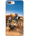 Funda personalizada para teléfono con 2 mascotas 'The Motocross Riders'