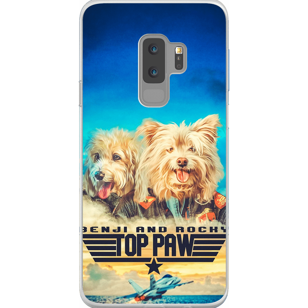 Funda personalizada para teléfono con 2 mascotas &#39;Top Paw&#39;