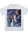 Camiseta personalizada 'Lazer Portrait Pet (masculino)/humano (femenino) de los años 80'