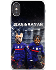 Funda personalizada para teléfono con 2 mascotas 'France Doggos'