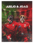 'Portugal Doggos' Manta personalizada para 2 mascotas