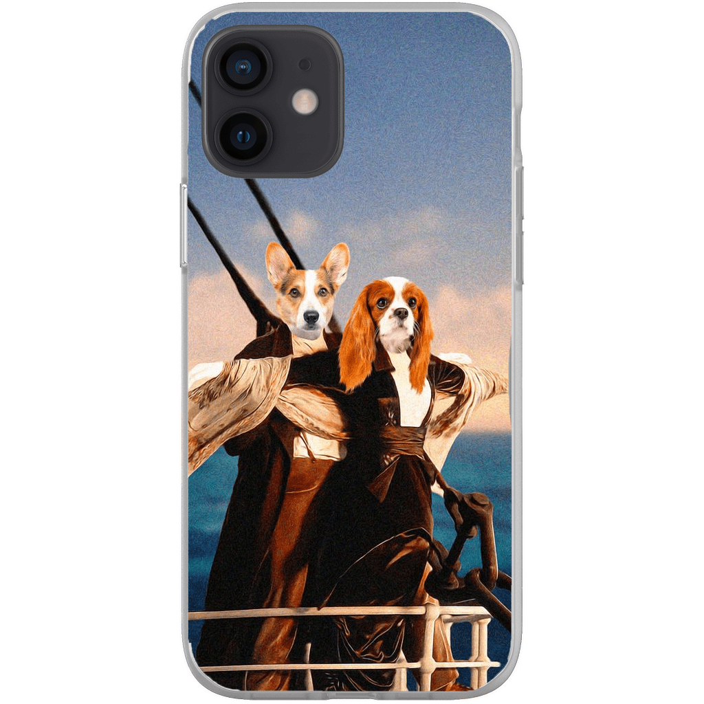 Funda personalizada para teléfono con 2 mascotas &#39;Titanic Doggos&#39;