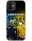 Funda personalizada para teléfono con 2 mascotas 'Sweden Doggos Euro Football'