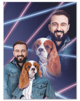 Póster personalizado 'Retrato Lazer de los años 80, mascota (hembra)/humano (masculino)'