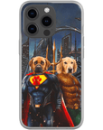 Funda personalizada para teléfono con 2 mascotas 'Superdog &amp; Aquadog'