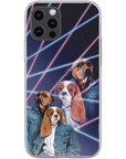 Funda personalizada para teléfono con 2 mascotas '1980s Lazer Portrait'