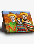 '3 Amigos' Lienzo personalizado para 3 mascotas de pie