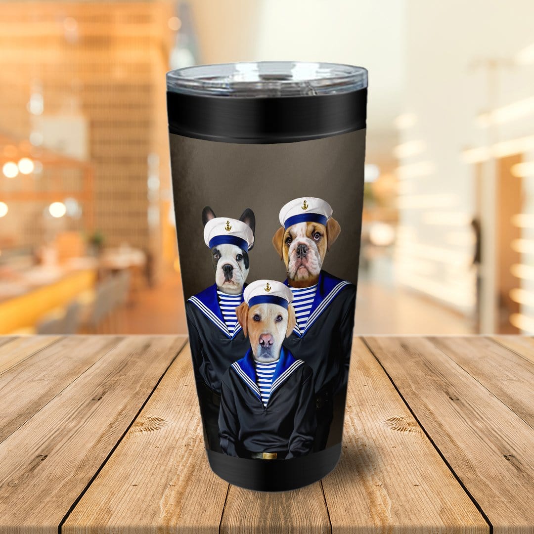 Vaso personalizado para 3 mascotas Los marineros