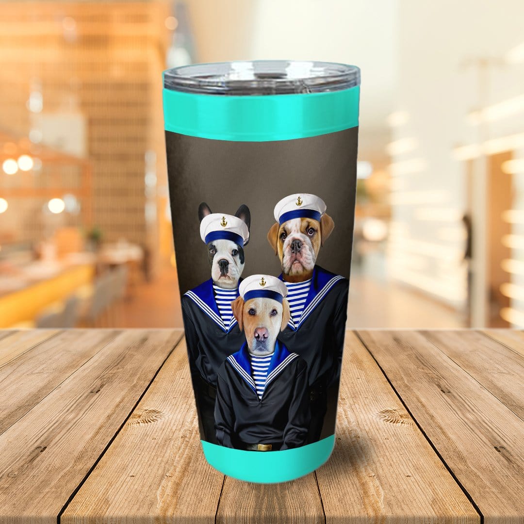 Vaso personalizado para 3 mascotas Los marineros