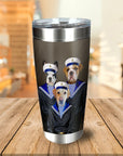 Vaso personalizado para 3 mascotas Los marineros