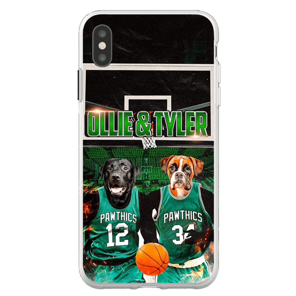 Funda personalizada para teléfono con 2 mascotas &#39;Boston Walkies&#39;