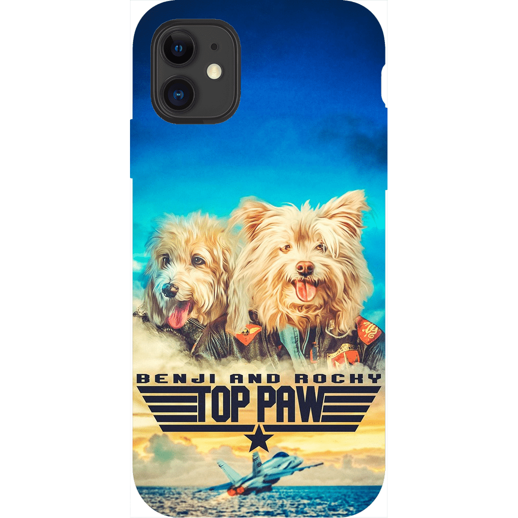 Funda personalizada para teléfono con 2 mascotas &#39;Top Paw&#39;