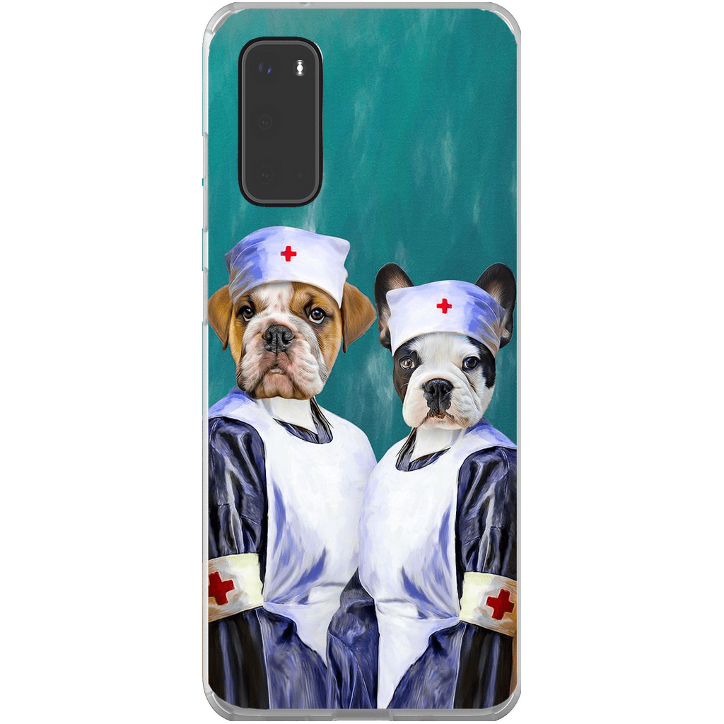 Funda personalizada para teléfono con 2 mascotas &#39;Las enfermeras&#39;