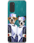 Funda personalizada para teléfono con 2 mascotas 'Las enfermeras'