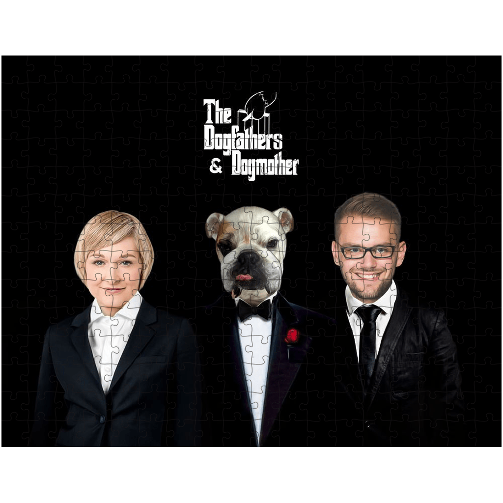 Rompecabezas personalizado de mascota/humano &#39;The Dogfathers &amp;amp; Dogmother&#39;