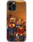 Funda personalizada para teléfono con 2 mascotas 'Superdog &amp; Wonder Doggette'