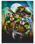 Póster Personalizado para 3 mascotas 'Teenage Mutant Ninja Doggos'