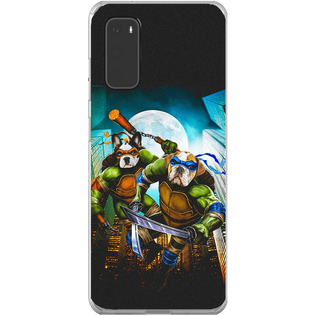 Funda personalizada para teléfono con 2 mascotas &#39;Teenage Mutant Ninja Doggos&#39;