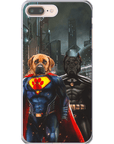 Funda personalizada para teléfono con 2 mascotas 'Superdog &amp; Batdog'