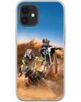 Funda personalizada para teléfono con 2 mascotas 'The Motocross Riders'