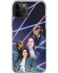 Funda para teléfono personalizada Lazer Portrait Pet (masculino)/humano (femenino) de los años 80