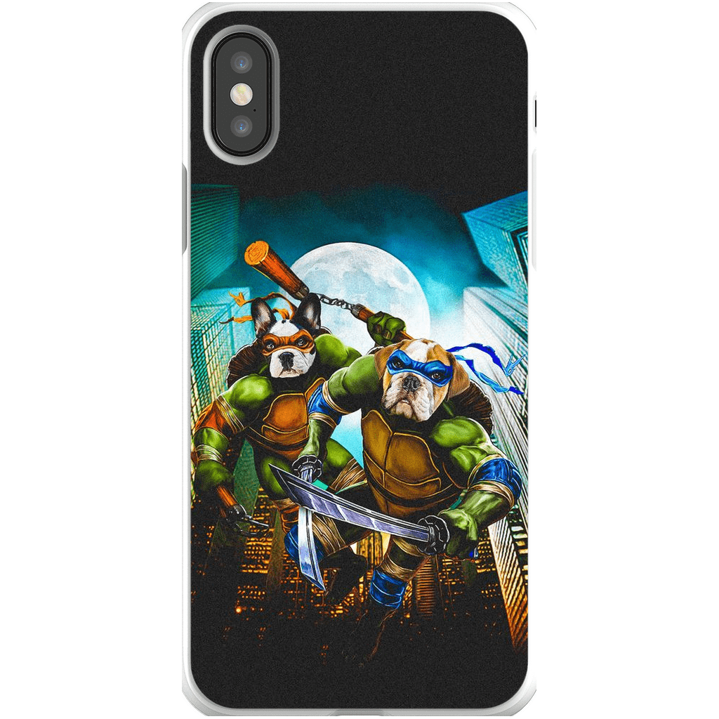 Funda personalizada para teléfono con 2 mascotas &#39;Teenage Mutant Ninja Doggos&#39;