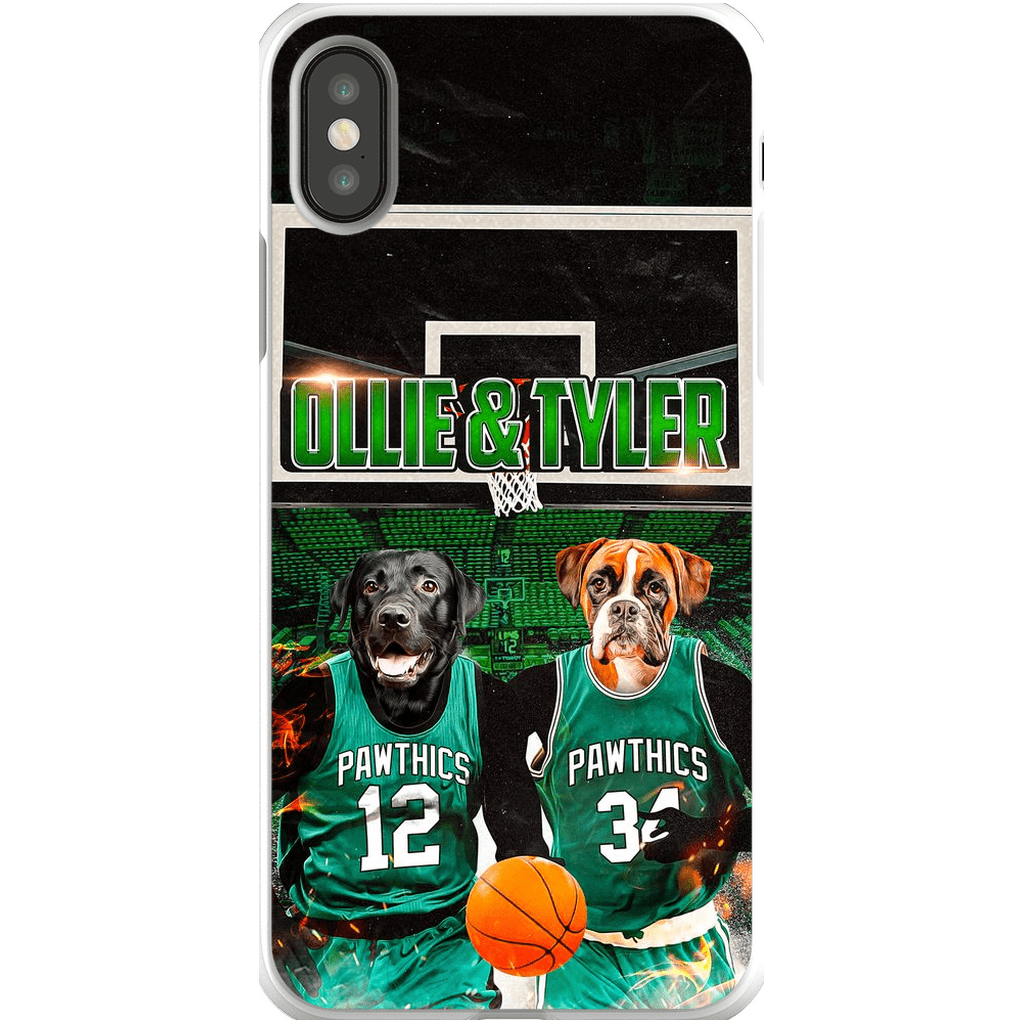 Funda personalizada para teléfono con 2 mascotas &#39;Boston Walkies&#39;