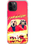 Funda personalizada para teléfono con 2 mascotas 'Paw Watch 1991'