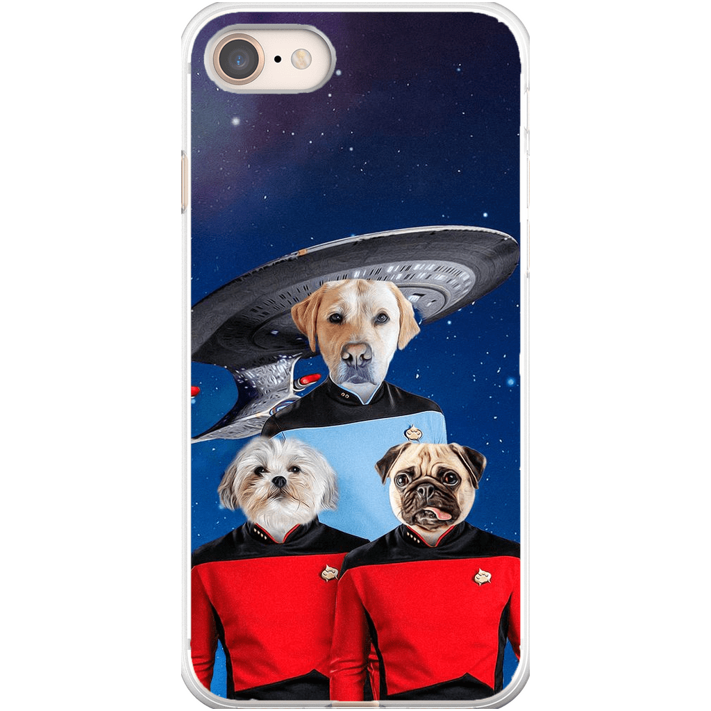 &#39;Doggo-Trek&#39; Funda personalizada para teléfono con 3 mascotas