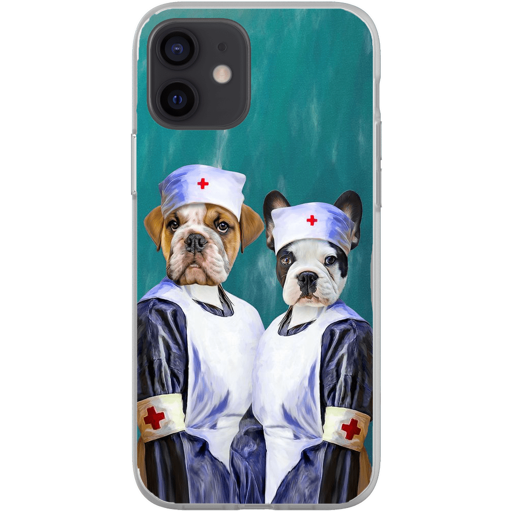 Funda personalizada para teléfono con 2 mascotas &#39;Las enfermeras&#39;