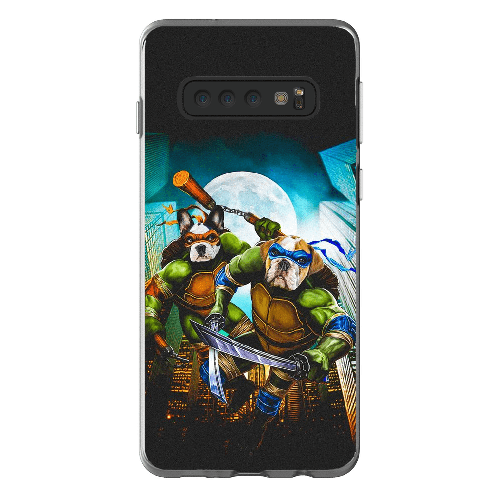 Funda personalizada para teléfono con 2 mascotas &#39;Teenage Mutant Ninja Doggos&#39;