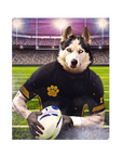 Lienzo personalizado para mascotas 'El jugador de rugby'