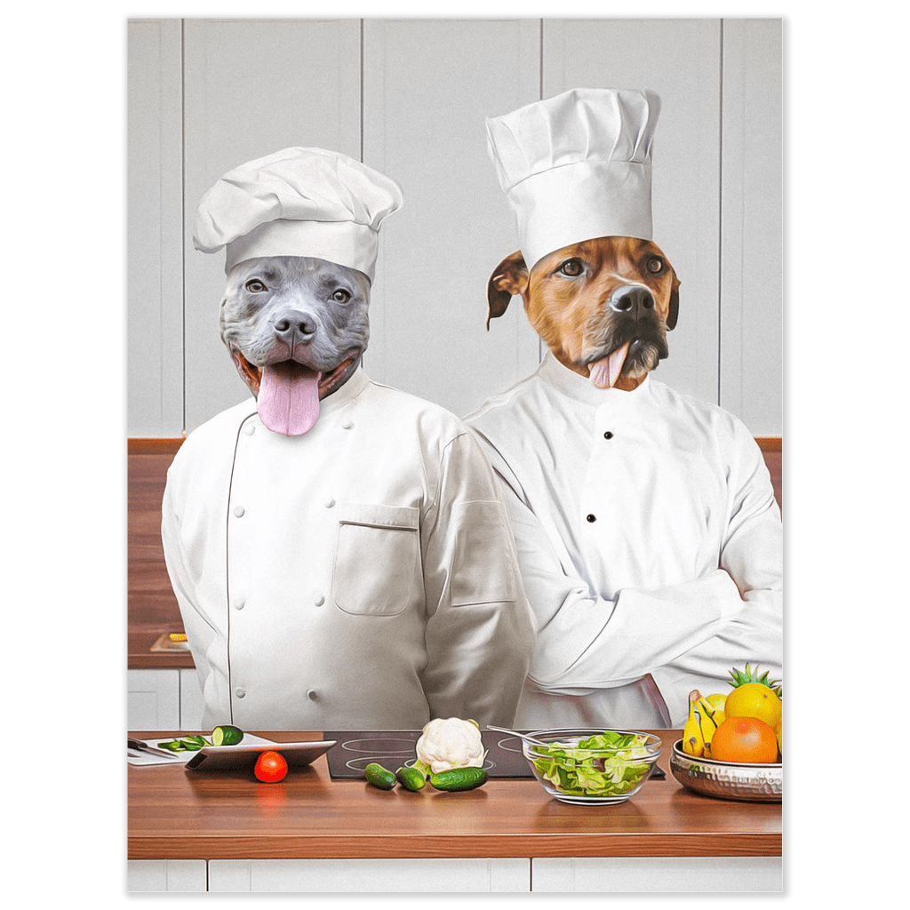 Póster personalizado con 2 mascotas &#39;The Chefs&#39;