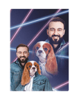 Lienzo de pie personalizado 'Lazer Portrait Pet (femenino)/humano (masculino) de los años 80'