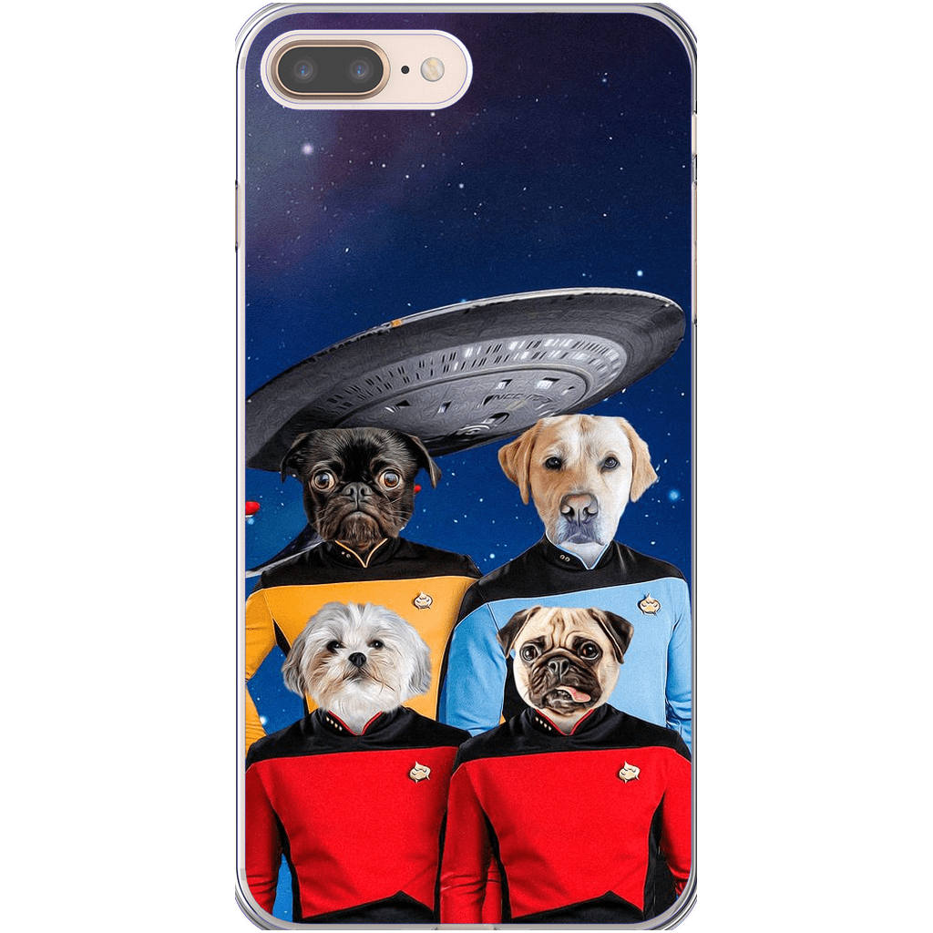 &#39;Doggo-Trek&#39; Funda personalizada para teléfono con 4 mascotas