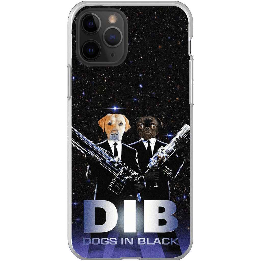 Funda personalizada para teléfono con 2 mascotas &#39;Perros de negro&#39;